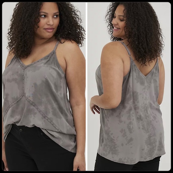 Torrid Studded Swing Cami Challis Dark Grey NWT - Picture 15 of 16